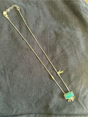 Silpada Sterling and Brass Necklace with Turquoise Stone Pendant
